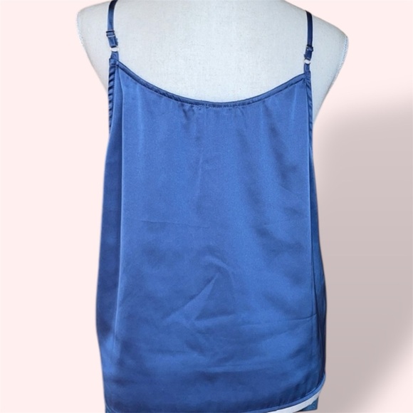 RO&DE Anthropologie Silky Satin & Lace Camisole Mediterranean Blue Feminine NEW - Picture 4 of 13